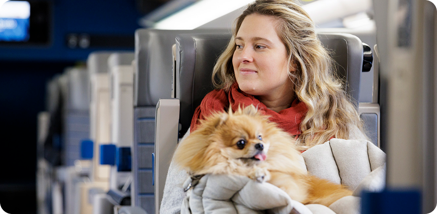 Voyager avec un animal de compagnie dans un train TGV INOUI